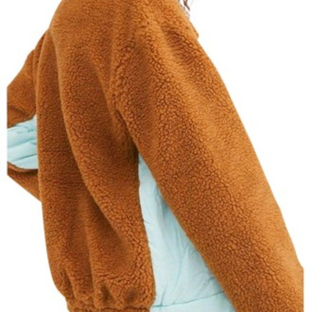 Free People Rivington Sherpa Jacket size Small in Amber Combo - NEW - Picture 4 of 16